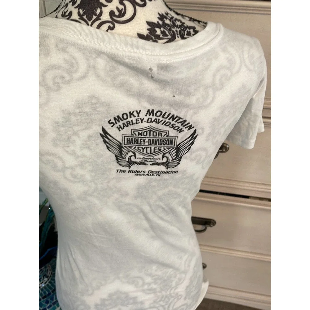 Vintage women’s Harley Davidson, white graphic T-shirt, medium - Picture 4 of 8